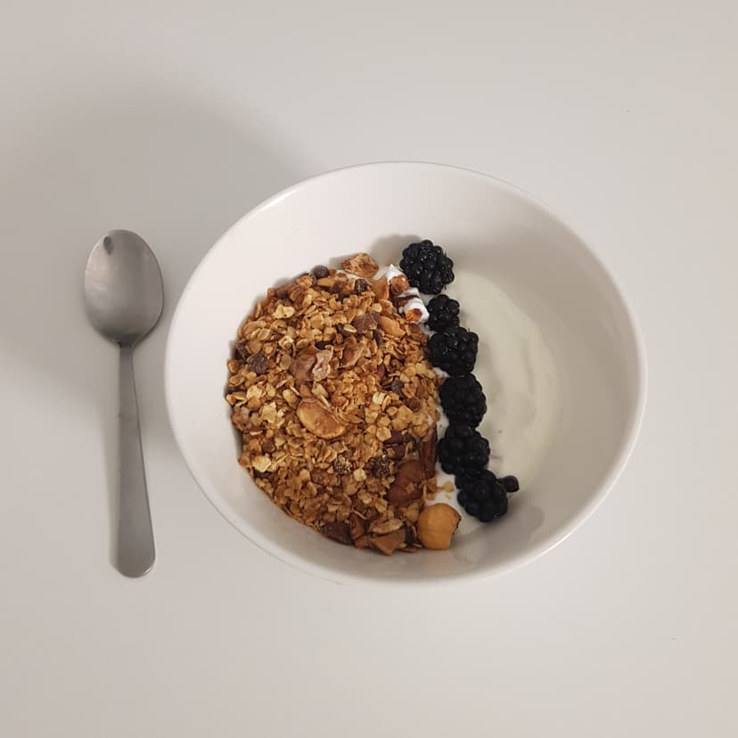 Petit déjeuner avec du granola 